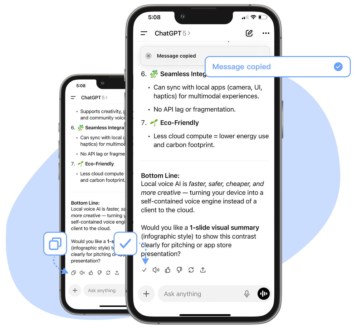 Demonstration of copying steps